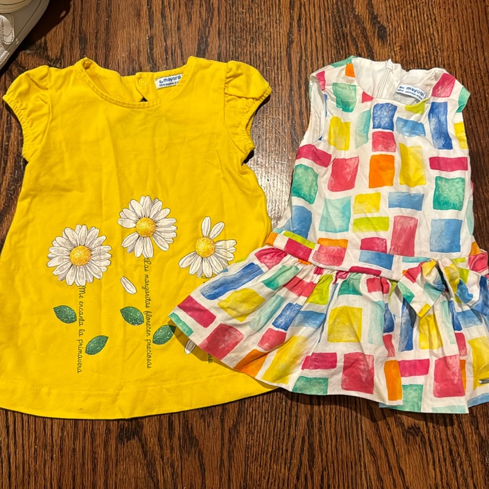 Two 6 month Mayoral dresses
